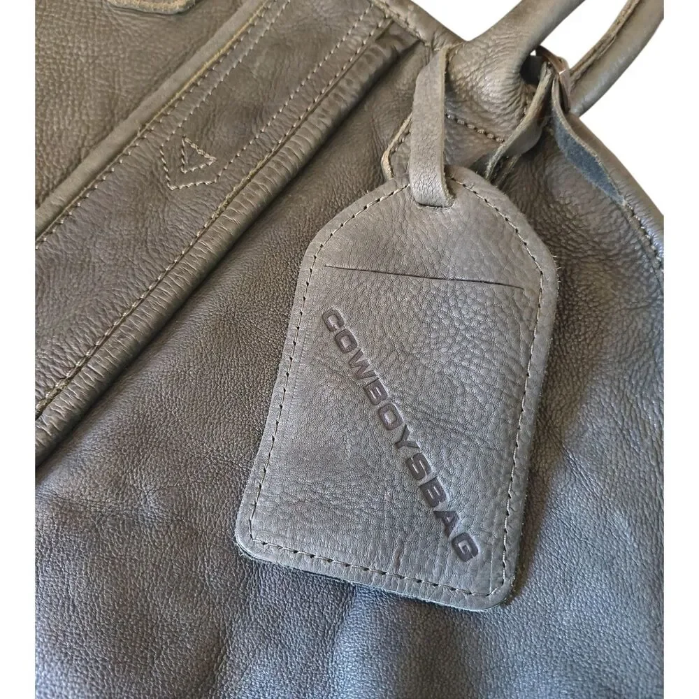 Cowboysbag Green Soft  Pebbled Leather Bag Tote Shoulder Gorgeous Western New!